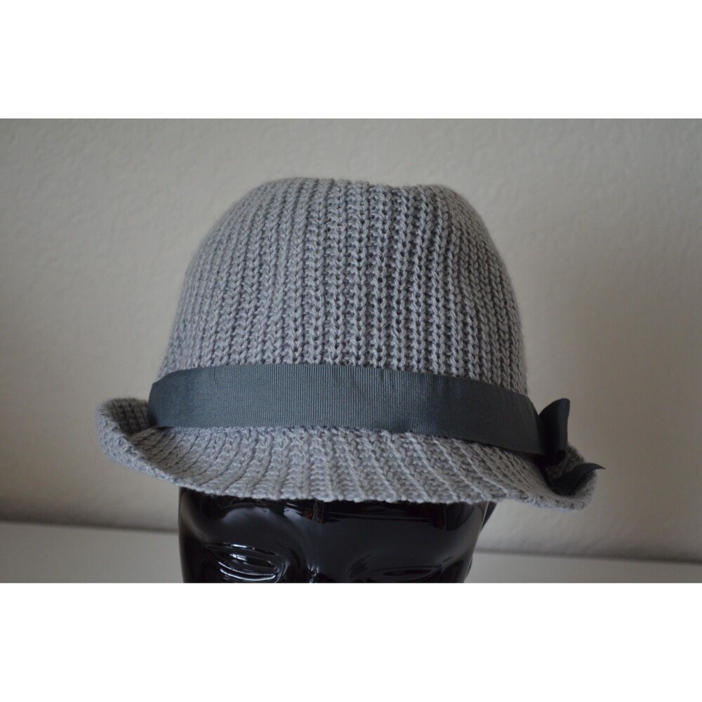 Womens San Diego Hat Company Gray Fedora Knit Wool Blend Ribbon Band OSFM